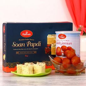 Gulab Jamun with Desi Ghee Soan Papdi