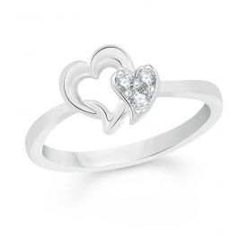 Silver Dual Heart Rings