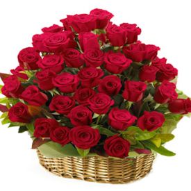 Basket Of 40 Red Roses