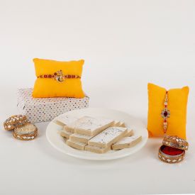 Two Rakhi with kaju Katli