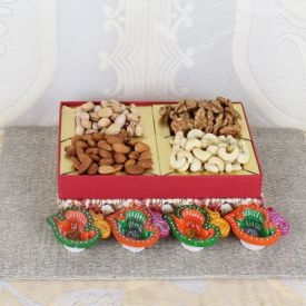 Mixed Fruits With Diyas