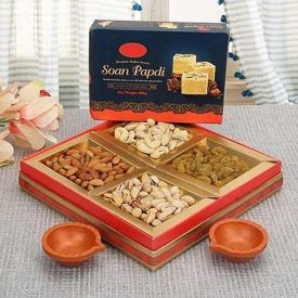 Dry Fruits With Diya And Papdi