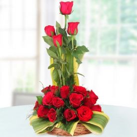 Red Roses Basket Arrangement