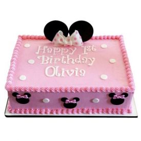 Pinky Square Shape Cake