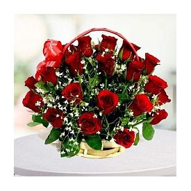 Basket of 20 Red roses