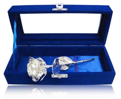 Silver Rose with Gift Box