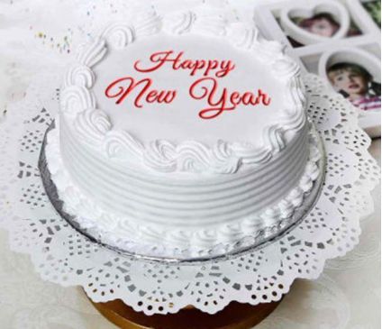 happy new year chocolate cake