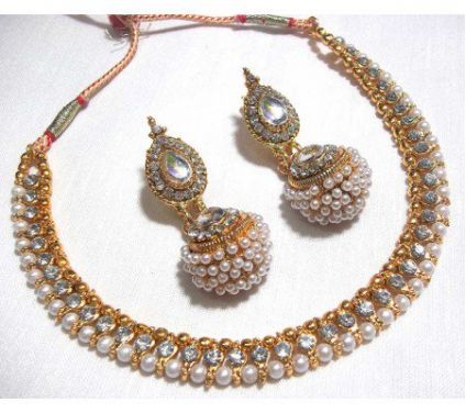 Golden Big Gota Pearl Necklace Set