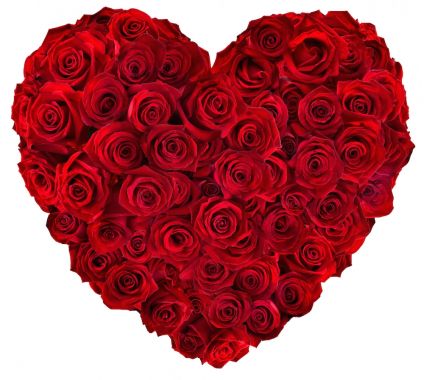 Heart Shaped Roses Arrangement