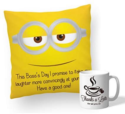 Boss Printed Cushion And Mug