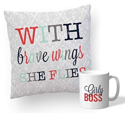 Printed Cushion With Mug