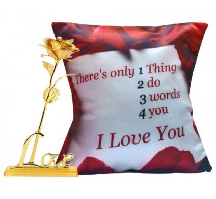 Golden Rose with Cushion