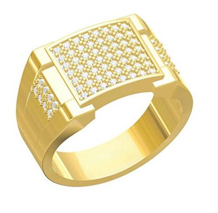 Gold Plated American Diamond Jewellery Ring For Men