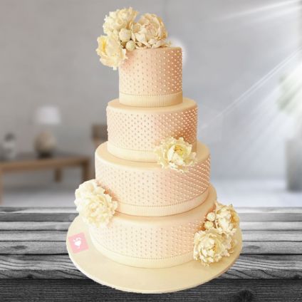 White Rose Wedding Cake