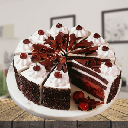 1 KG Black forest with fruits basket