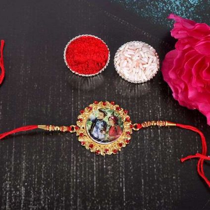 Personalized Rakhi with Roli Chawal