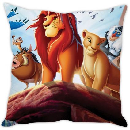 Lion King Blue Silk Cushion