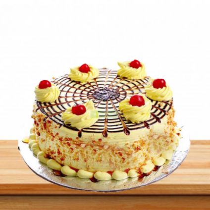 Butterscotch Cake With Mixed Sweets