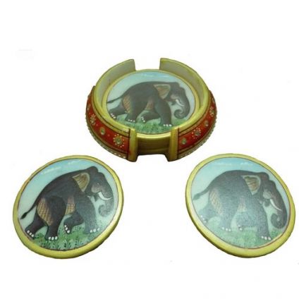 Elephant Coaster 6 Pcs