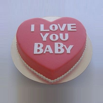 I love you baby fondant cake