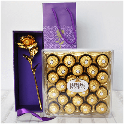 Ferrero Rocher With Golden Roses