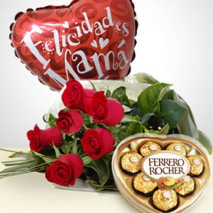 Surprise Of Love: Bouquet, Chocolates & Balloon