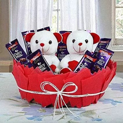 Teddy with Chocolates Arrangements