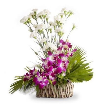 Carnation With Orchids Arrangements