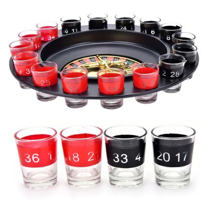 Drinking Roulette Game & Shot Glasses