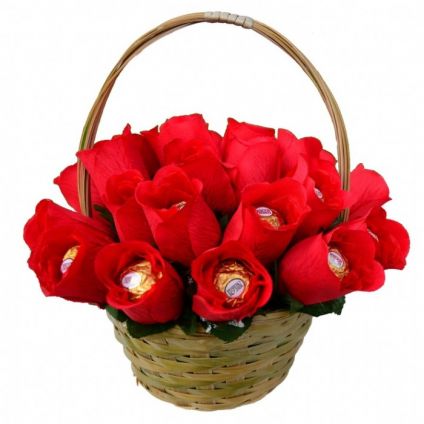 Ferrero Rocher Bouquet with Basket
