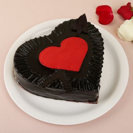 Rose Heart Truffle Cake