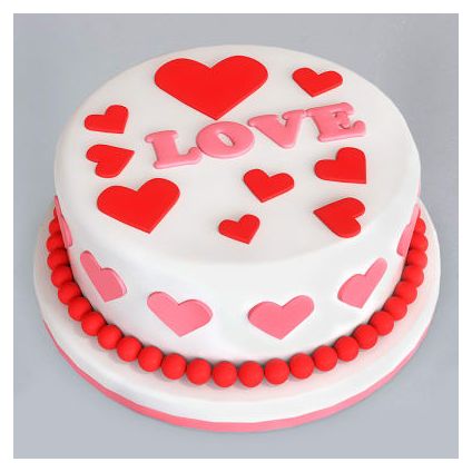 Love you fondant cake