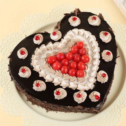 Heart shape choco Vanilla cake