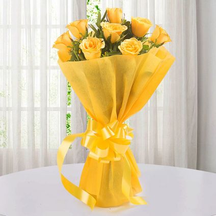 Friendship Day Bunch of 12 yellow roses