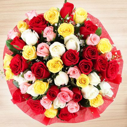 Bunch of 50 Mixed Roses