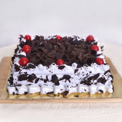 Square shaped Black forest cake