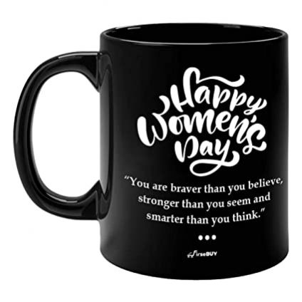 Black mug for women day