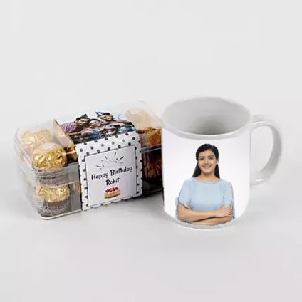 Mug (Customize) and 16 Pcs Ferrero Rocher Chocolates