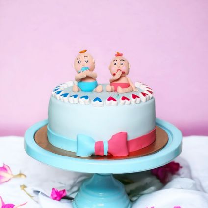 welcome twins cake