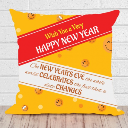 Happy New Year Snowman Throw Pillow