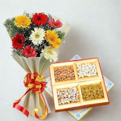 Mixed Gerbera and Dry fruits