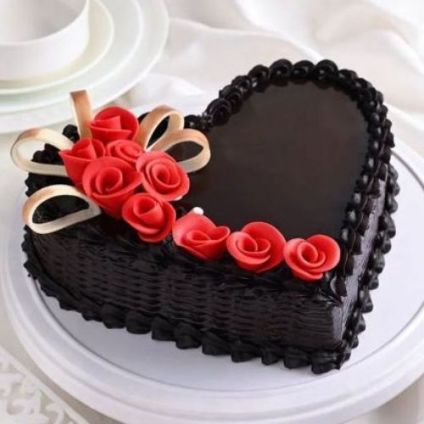 Love you heart shape truffle cake