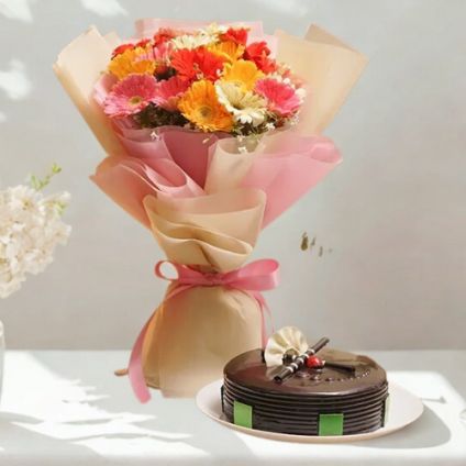 Orange Gerberas in Vase