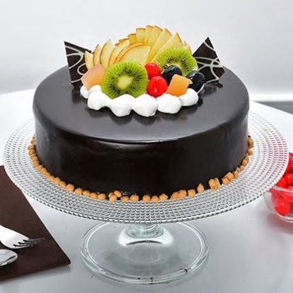 Fruits Chocolate Cake