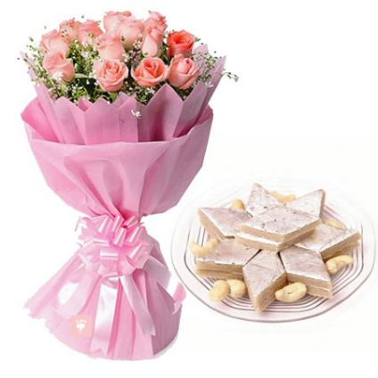 Pink Roses N Kaju Katli