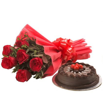 Roses and Truffle Cake