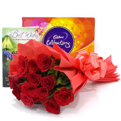 Roses with Celebration Pack