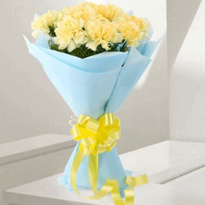 Bunch Of 20 Yellow Carnation