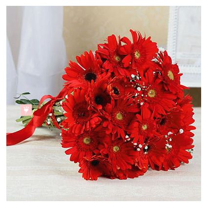 Bunch of 10 Red Gerbera