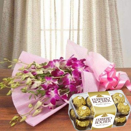 Orchid and ferrero rocher